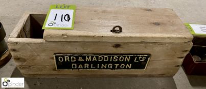 Wooden Tractor Tool Box, inscribed ‘Ord & Maddison Ltd, Darlington’