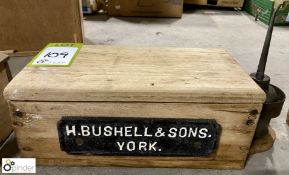 Wooden Tractor Tool Box, inscribed ‘H Bushell & Sons, York’