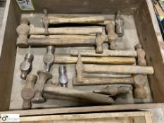 11 various Hammers and 3 Hammer Heads, to box
