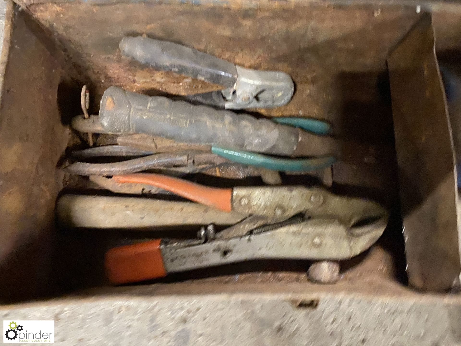 2 steel Tool Boxes and Contents, including socket wrenches, mole grips, spanners - Image 2 of 7