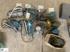 4 Palm Sanders, 3 Pad Sanders, Drill and Torch (spares or repairs)
