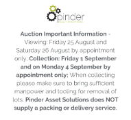 Auction Important Information - Viewing: Friday 25 August and Saturday 26 August by appointment