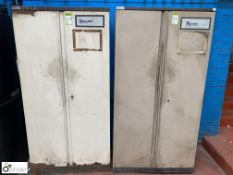 2 steel full height double door Cabinets, approx. 950mm x 500mm x 1840mm