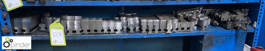 6 Lathe Tool Holders and quantity various Chuck Jaws, to shelf