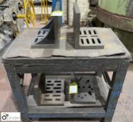 4 various Angle Plates including timber bench