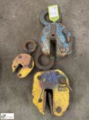 3 various Plate Lifting Clamps