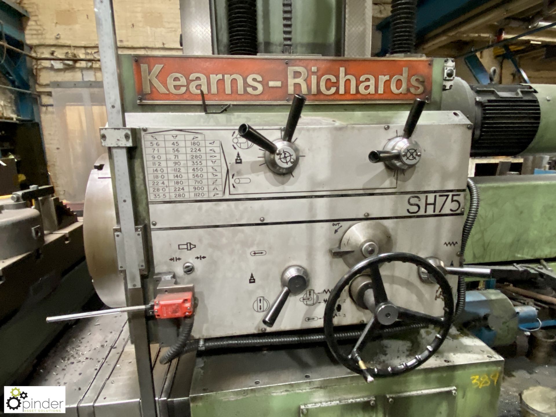 Kearns-Richards SH75 Horizontal Borer, 415volts, serial number 7170, slotted table 1000mm x - Image 6 of 18