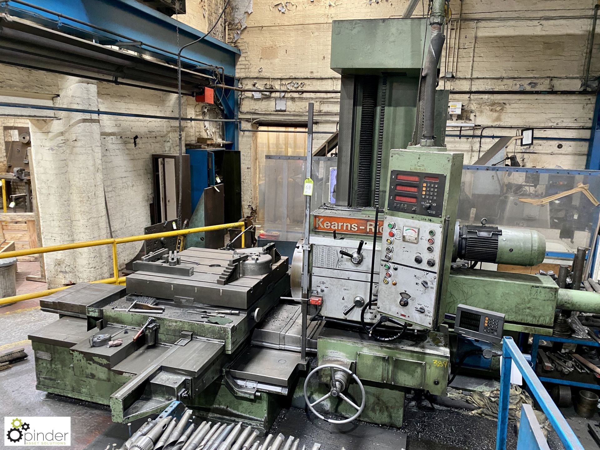 Kearns-Richards SH75 Horizontal Borer, 415volts, serial number 7170, slotted table 1000mm x - Image 3 of 18