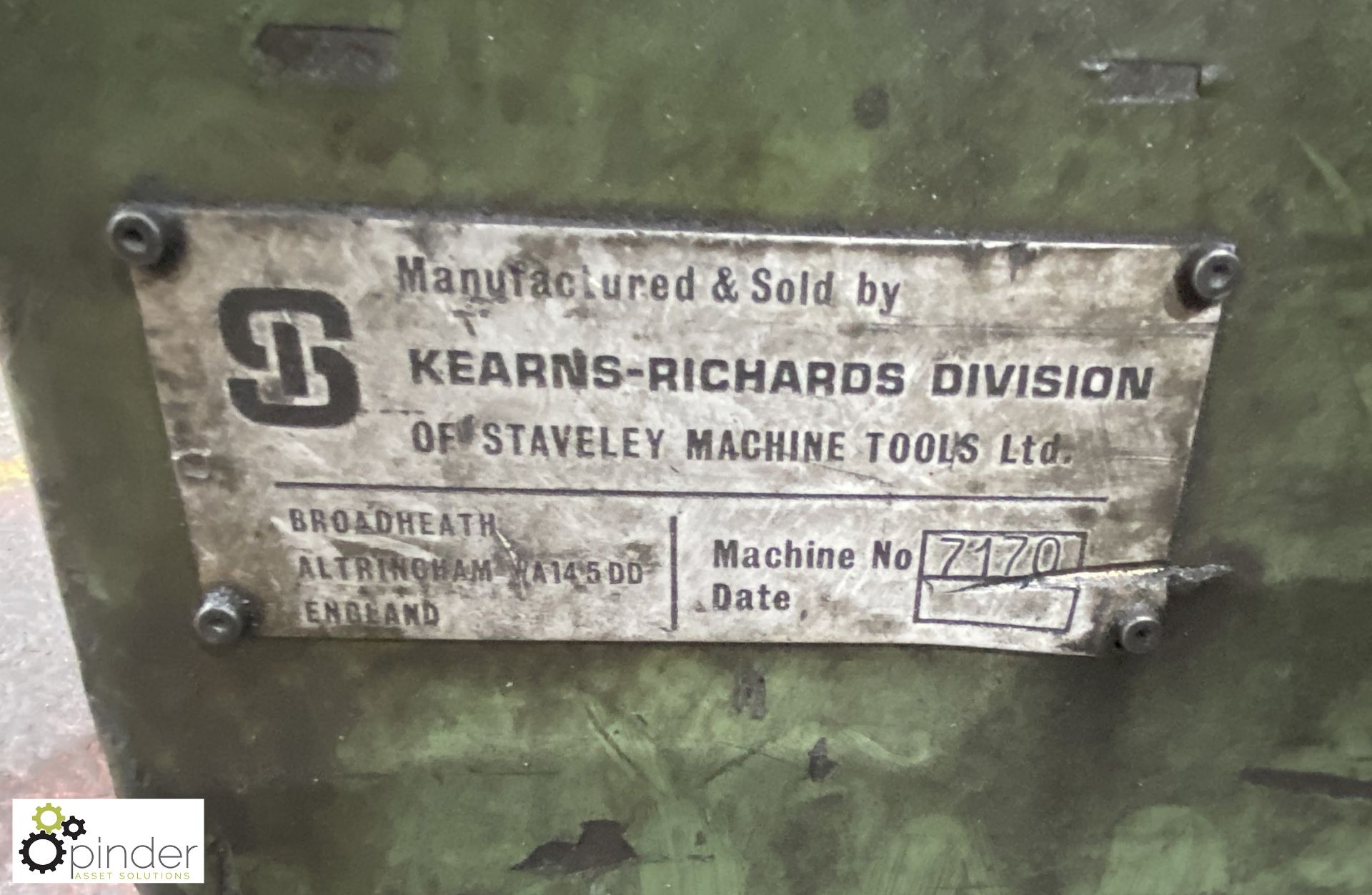 Kearns-Richards SH75 Horizontal Borer, 415volts, serial number 7170, slotted table 1000mm x - Image 15 of 18