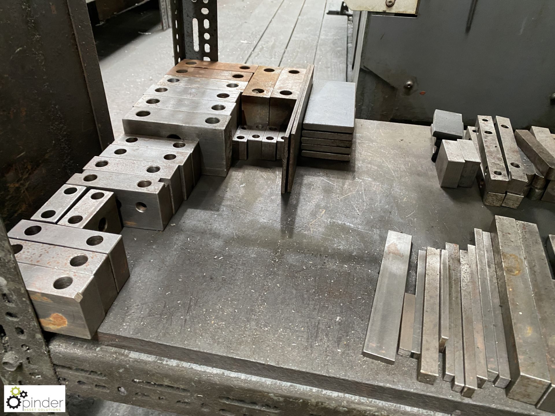 Quantity various Spacer Bars, Tool Holders, Collars, 2 Workbenches, Cabinet and 6in Engineers Vice - Image 5 of 10