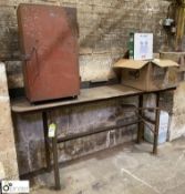 Fabricated Workbench, 2000mm x 450mm x 900mm and steel cabinet