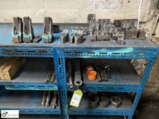 Quantity various Chuck Jaws, Rings and Spacers, etc, to rack