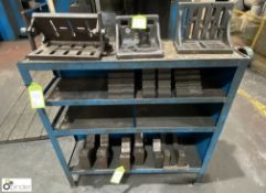 3 various Angle Plates, 6 V-Stands, etc, to and including rack