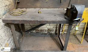 Fabricated Workbench, 1410mm x 840mm x 940mm, including Record No25 engineers vice