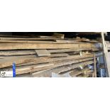 Quantity various sized Oak and Softwood Beams, up to 4000mm, to shelf