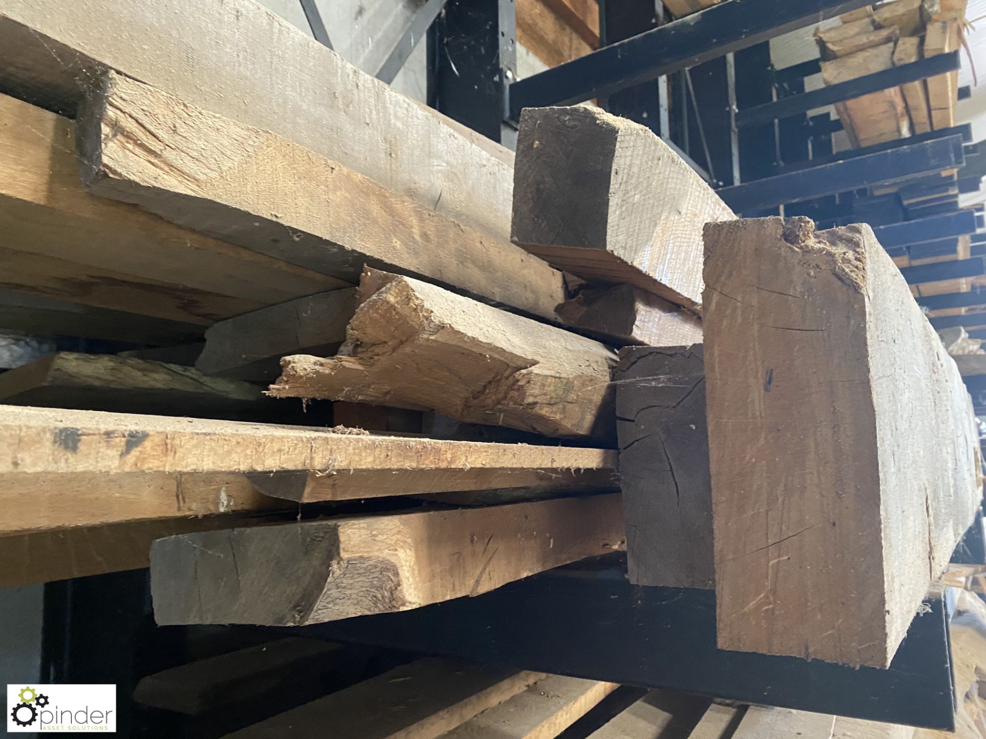 Quantity various sized Oak and Softwood Beams, up to 4800mm, to shelf - Image 7 of 10