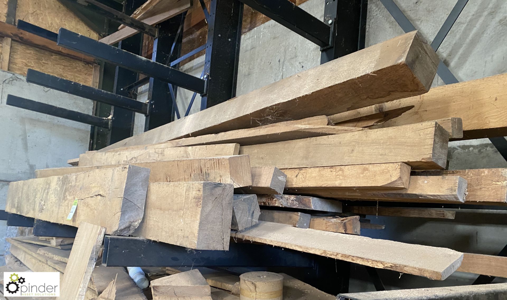 Quantity various sized Oak and Softwood Beams, up to 4800mm, to shelf - Image 3 of 10