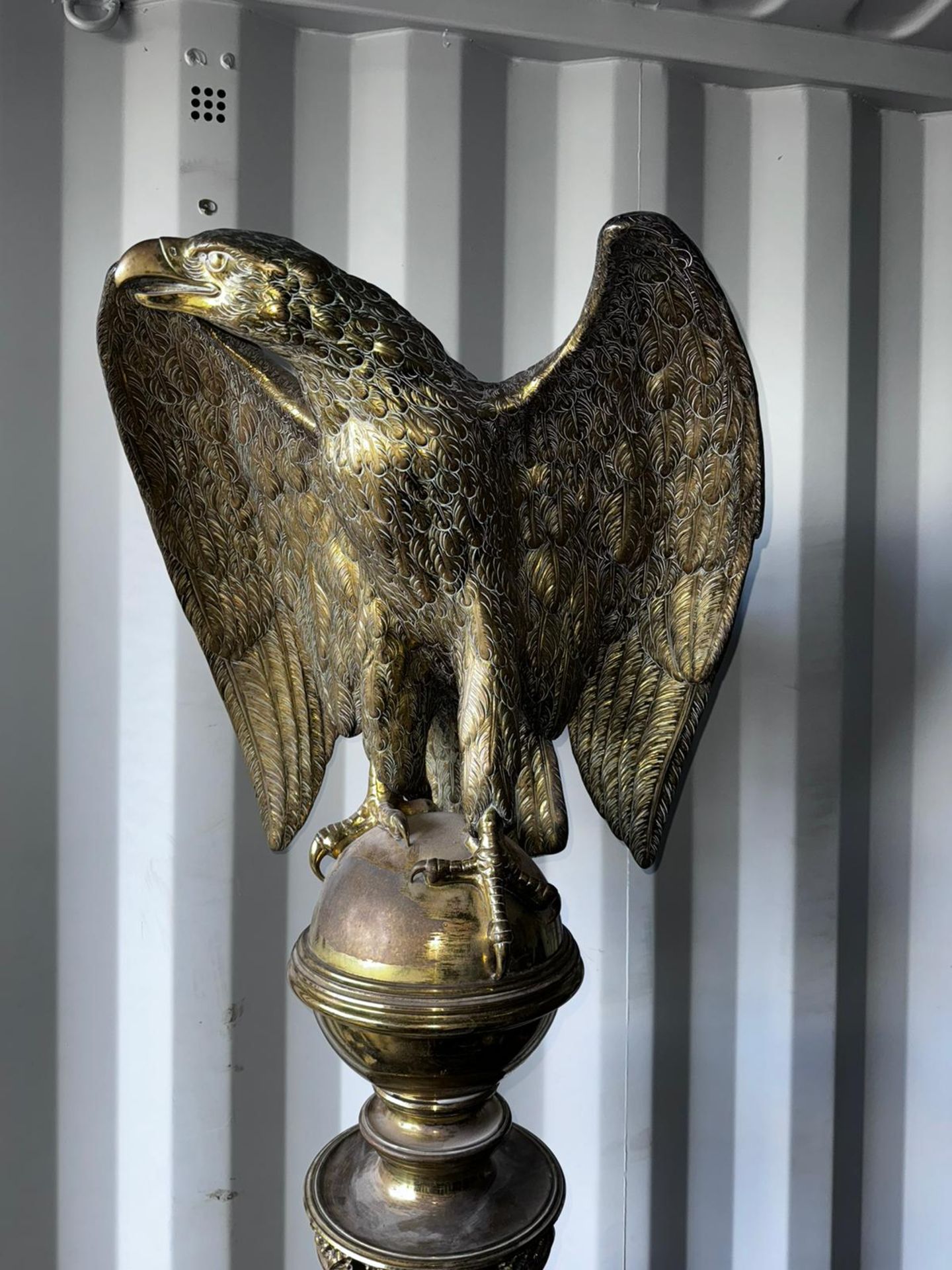 A gothic brass Eagle Lectern, with grapevine decor - Image 3 of 11