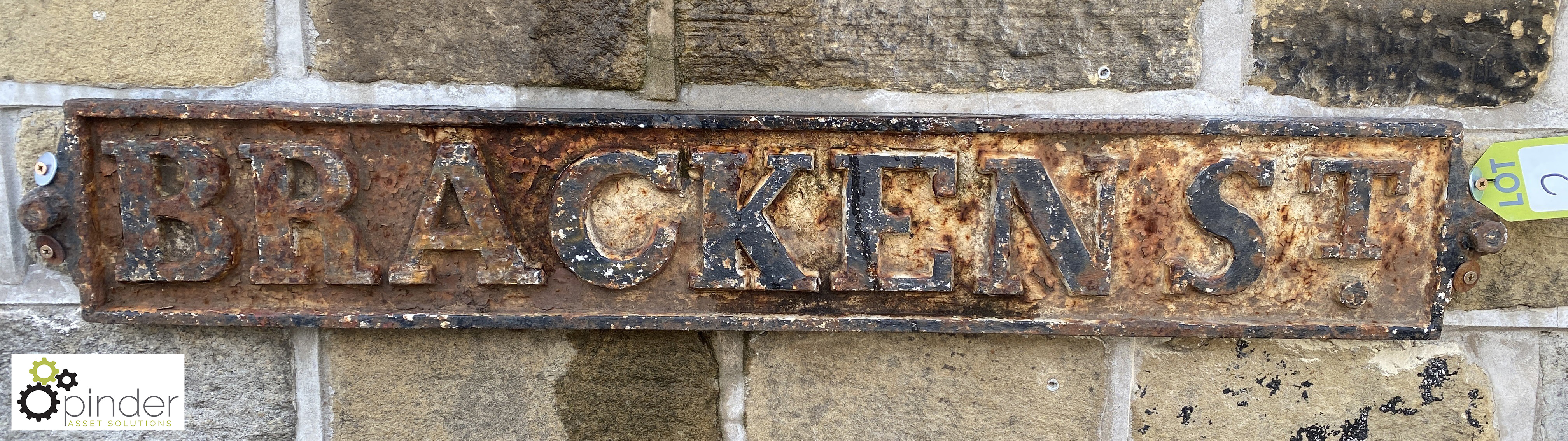 A Georgian cast iron Road Sign “Bracken Street”, a