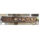 A Georgian cast iron Road Sign “Bracken Street”, a