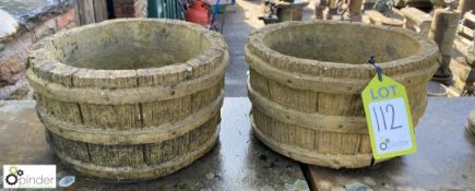 A pair of reconstituted stone Planters with faux b