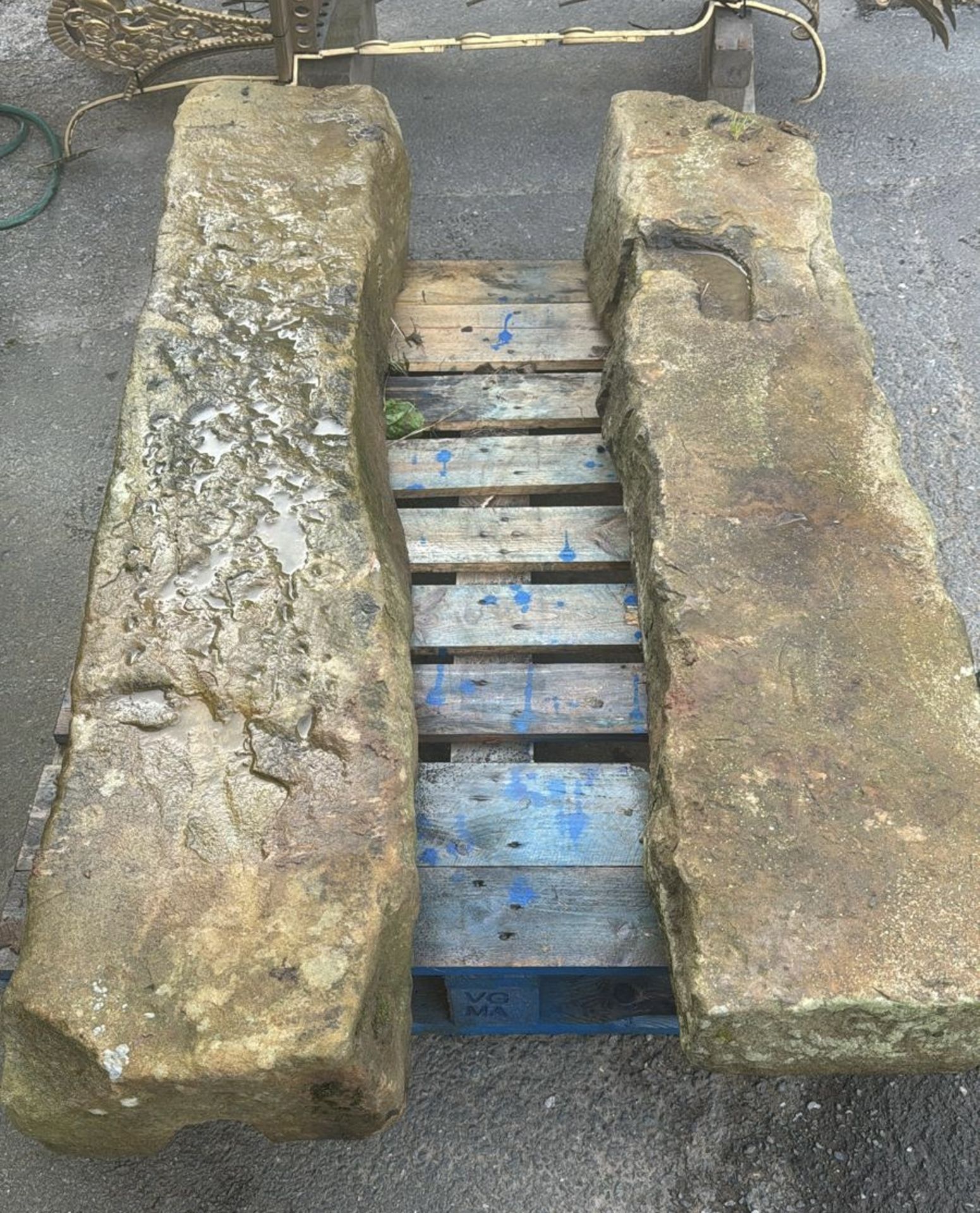 A pair Yorkshire stone Field Gateposts, approx. 56