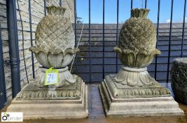 A pair of reconstituted stone pineapple Gate Finia