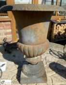 A cast iron garden Urn with gadrooning decoration,