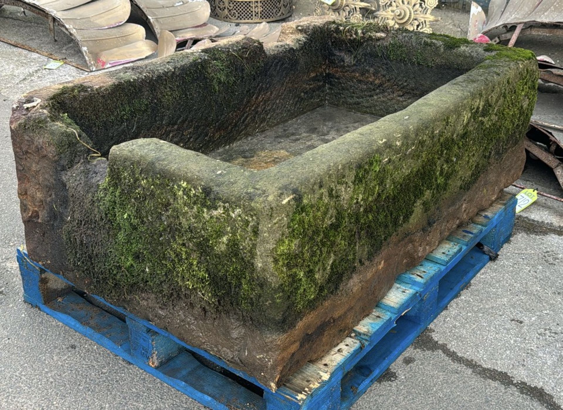 A carved Yorkshire gritstone Trough, circa 1800's,