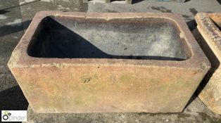 A Victorian salt glazed terracotta Feed Trough, ci