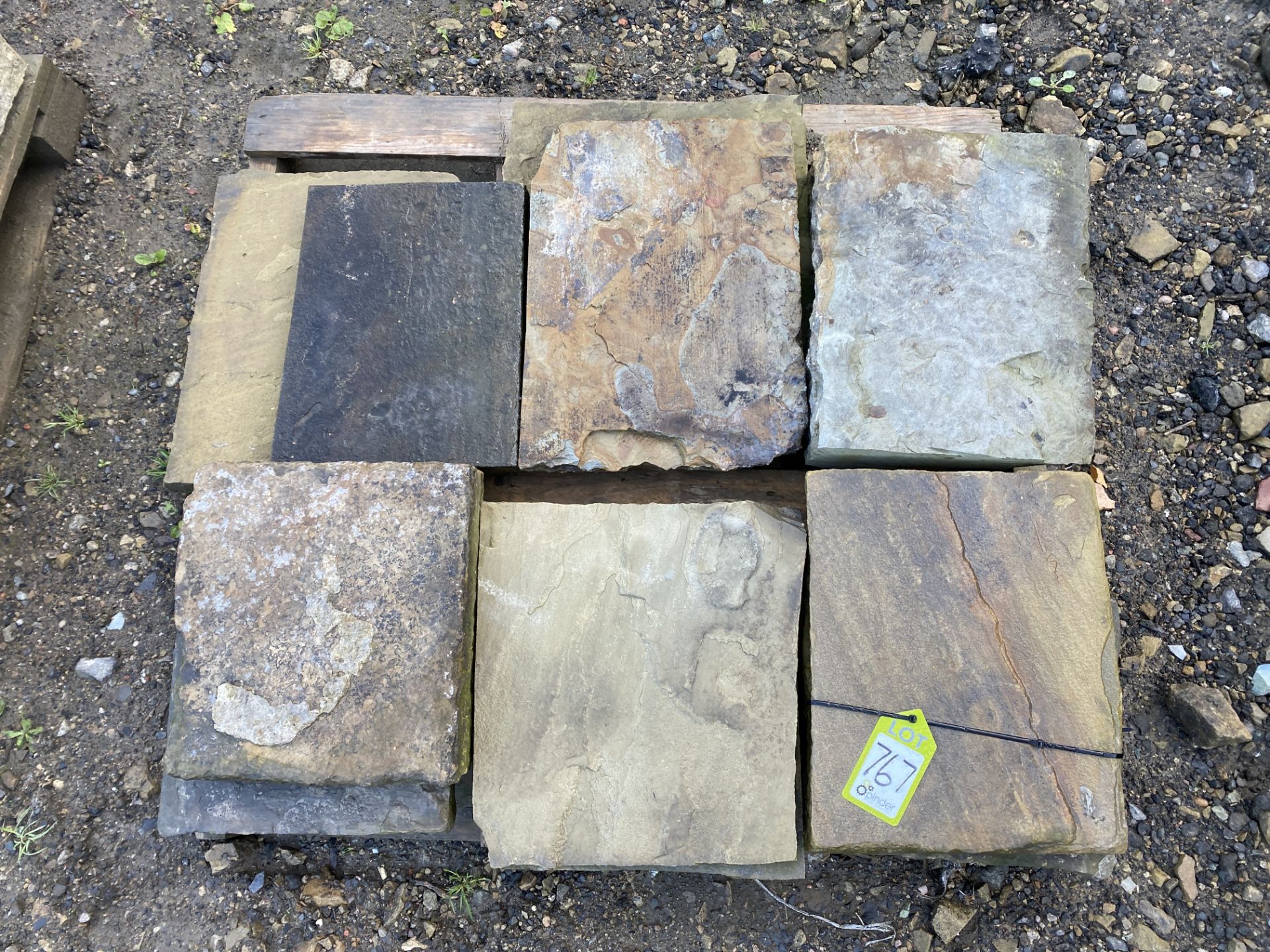 A pallet of antique reclaimed Yorkshire stone Flags, approx. 2.4m² (Lot Location: Deep Lane, - Image 2 of 5