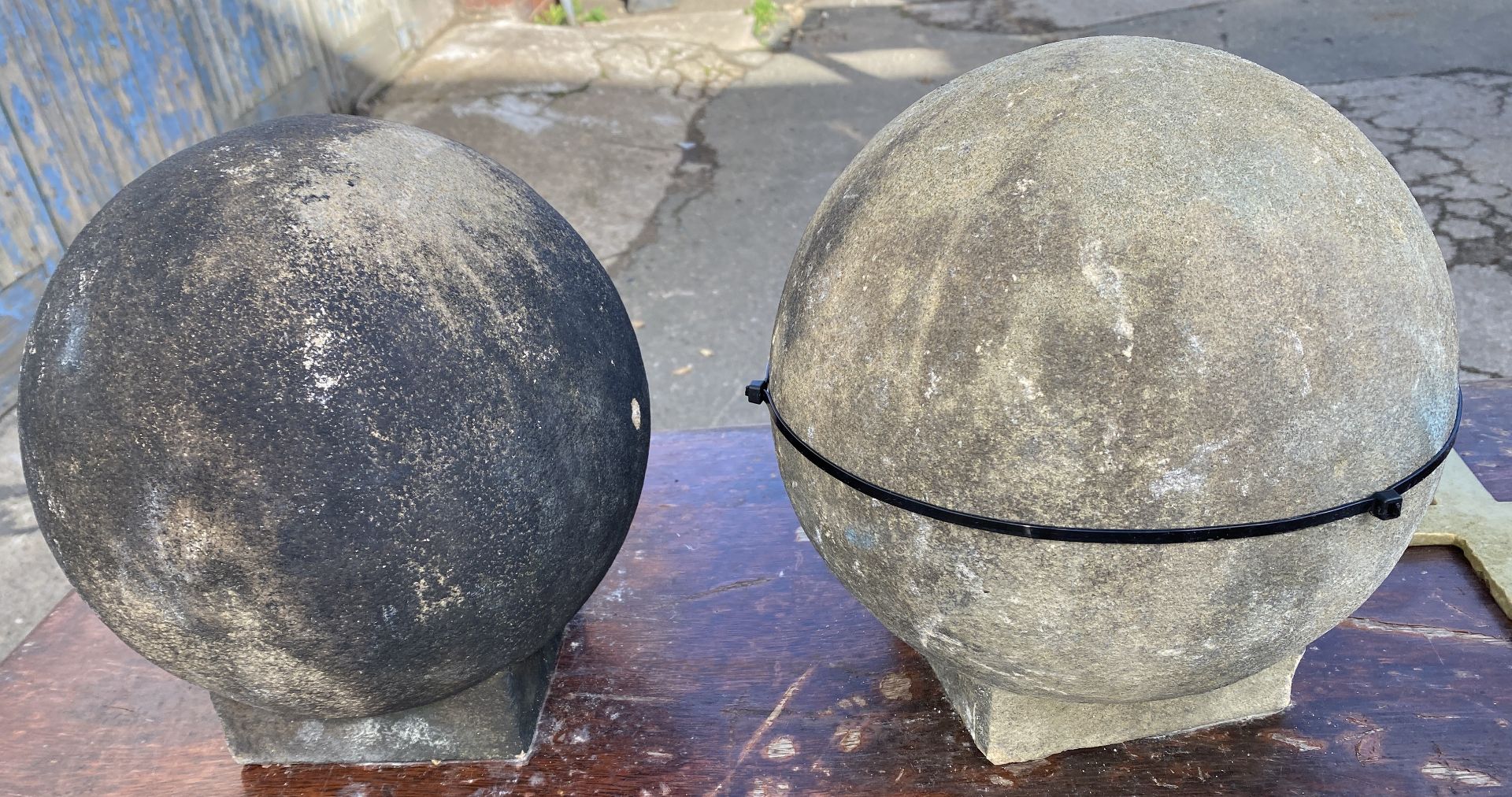 A pair of Yorkshire stone Ball Finials, approx. 11 - Image 4 of 5