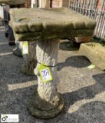 A reconstituted stone Bird Table and Drinker on a