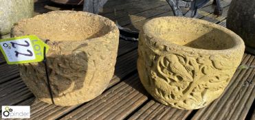 A pair of reconstituted stone Planters with mythic