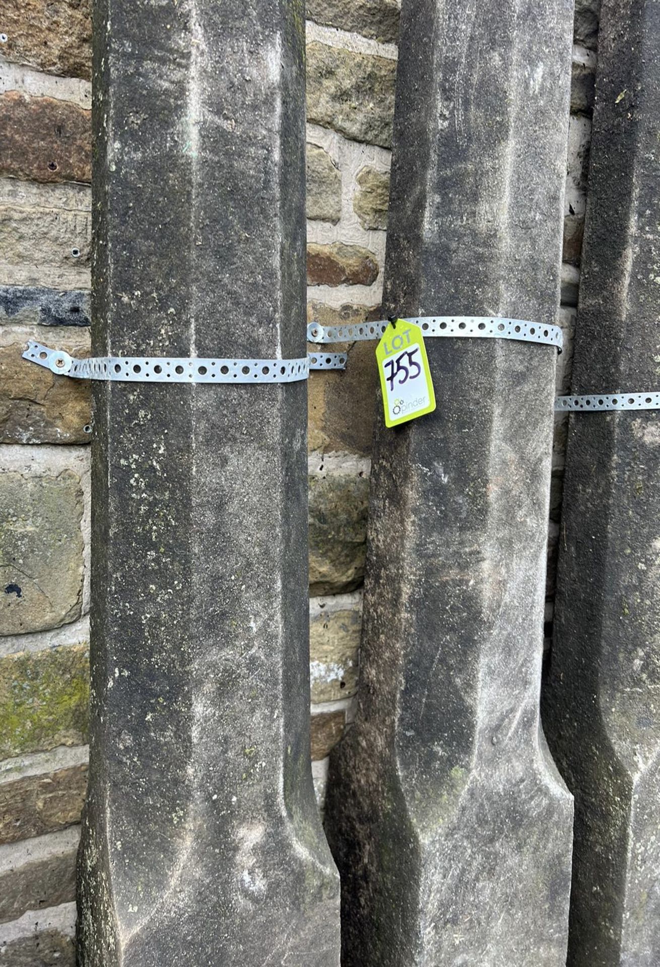 A pair reconstituted stone Obelisks, with ball fin - Image 5 of 9