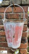A vintage galvanised domed bottom Fire Bucket with