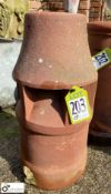 A round vented terracotta Chimney Pot, circa early