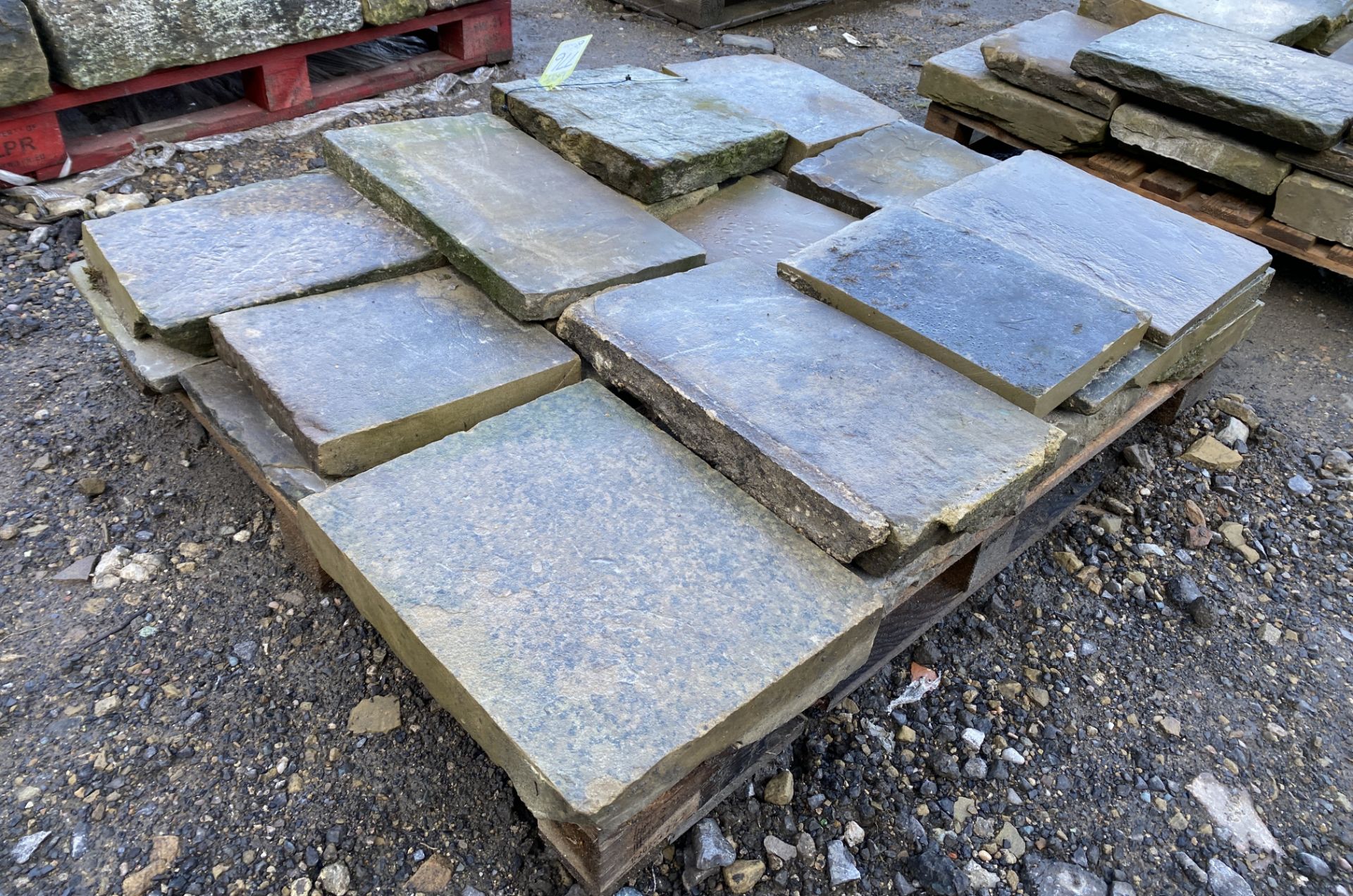 A pallet of antique reclaimed Yorkshire stone Flags, approx. 2.4m² (Lot Location: Deep Lane, - Image 3 of 6