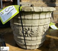 A reconstituted stone Bird Bath, with floral decor