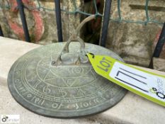 A bronze Sundial Plate with the original gnomon, e