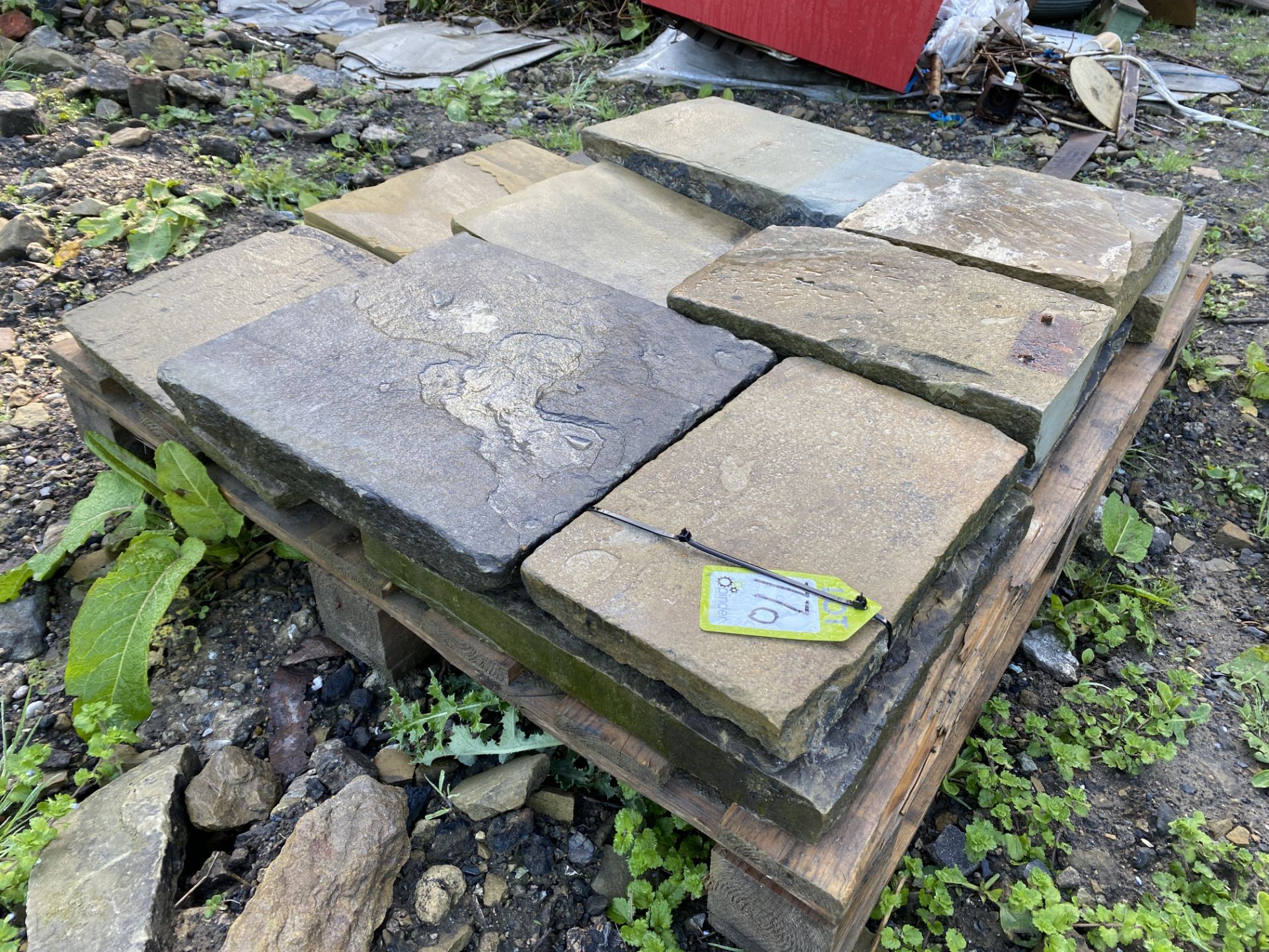 A pallet of antique reclaimed Yorkshire stone Flags, approx. 2.4m² (Lot Location: Deep Lane, - Image 3 of 5