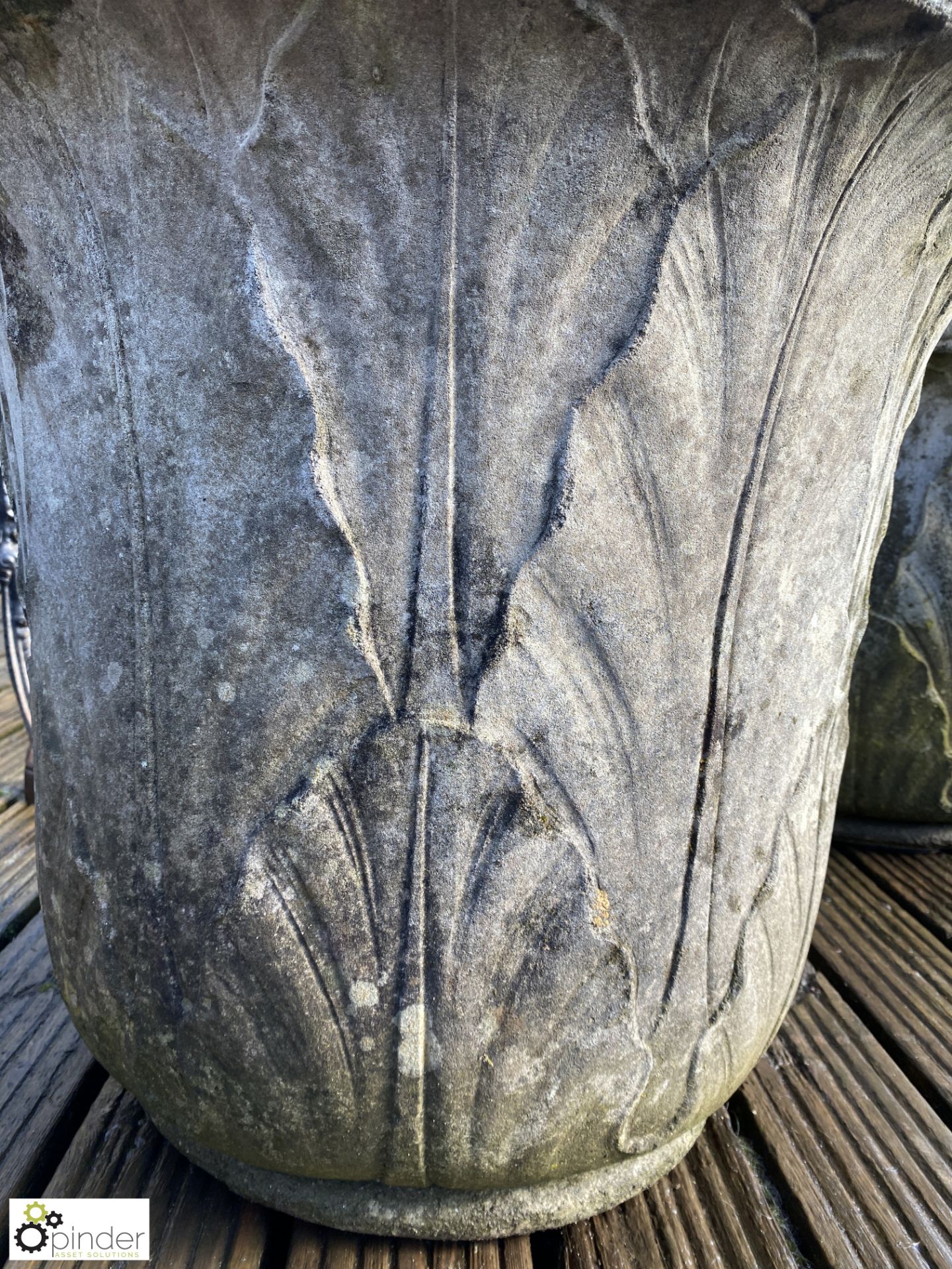 A pair of large reconstituted stone Planters with - Image 4 of 9