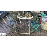 2 wrought iron vintage folding French Café Chairs