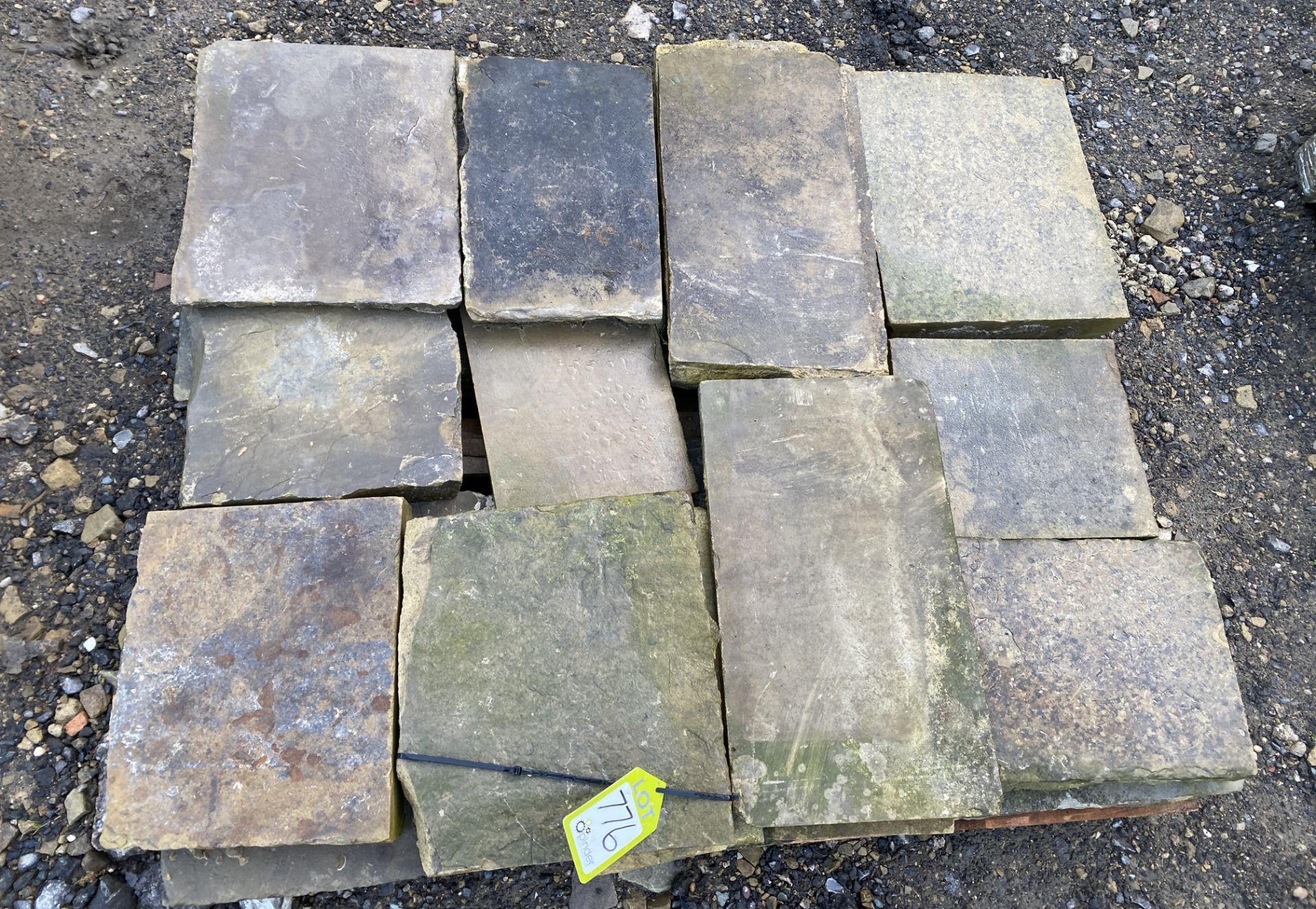 A pallet of antique reclaimed Yorkshire stone Flags, approx. 2.4m² (Lot Location: Deep Lane, - Image 2 of 6