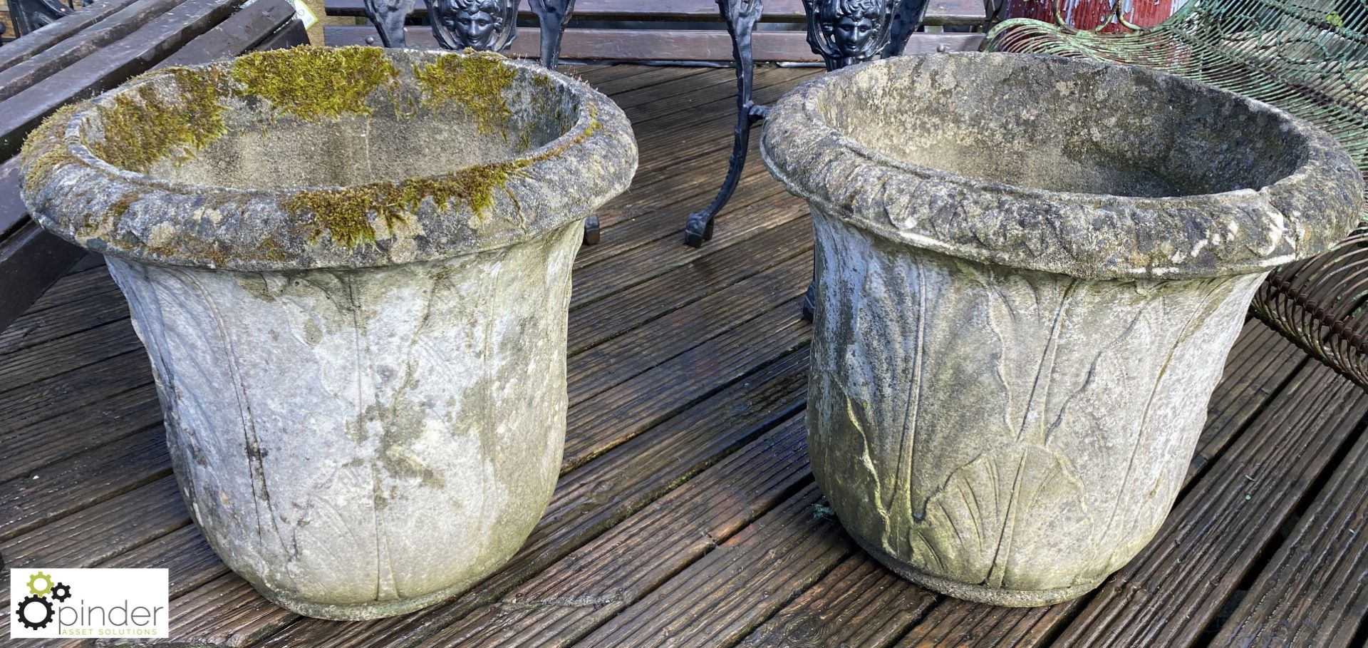 A pair of large reconstituted stone Planters with
