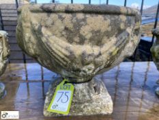 A reconstituted stone Garden Urn with swag decorat
