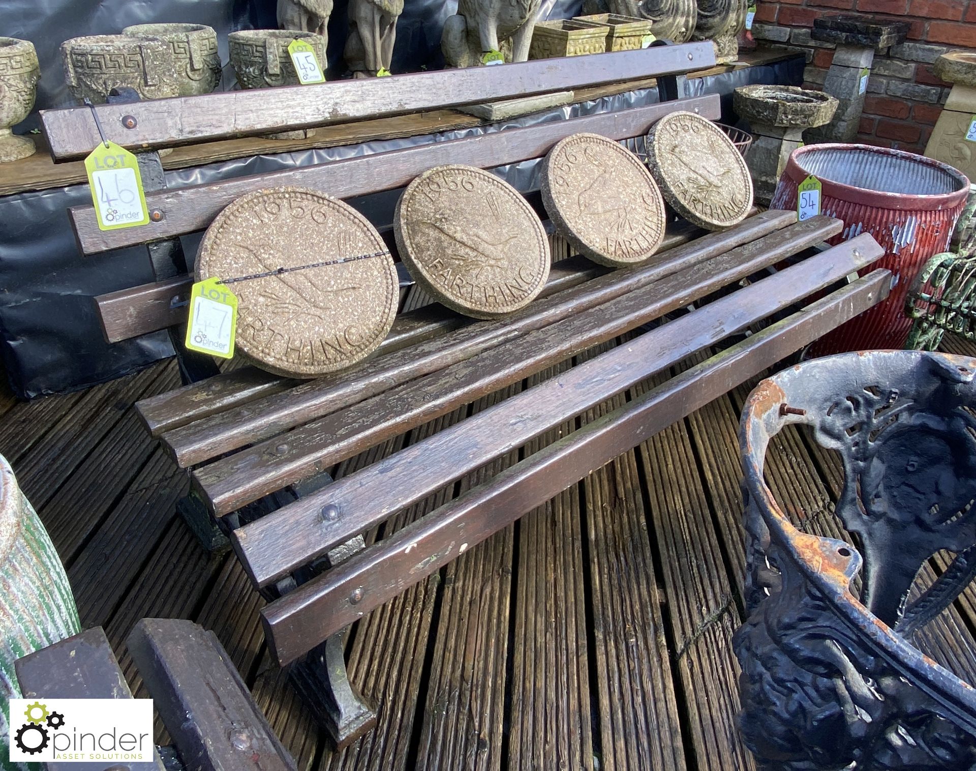 An original Victorian cast iron Bench showing the