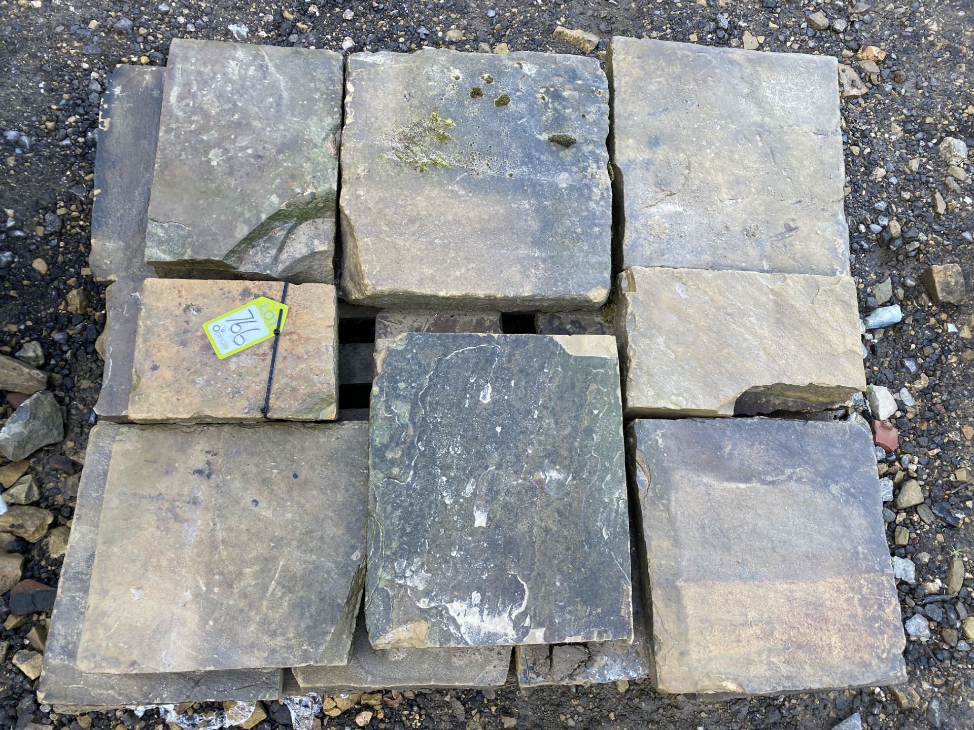 A pallet of antique reclaimed Yorkshire stone Flags, approx. 2.4m² (Lot Location: Deep Lane, - Image 2 of 5