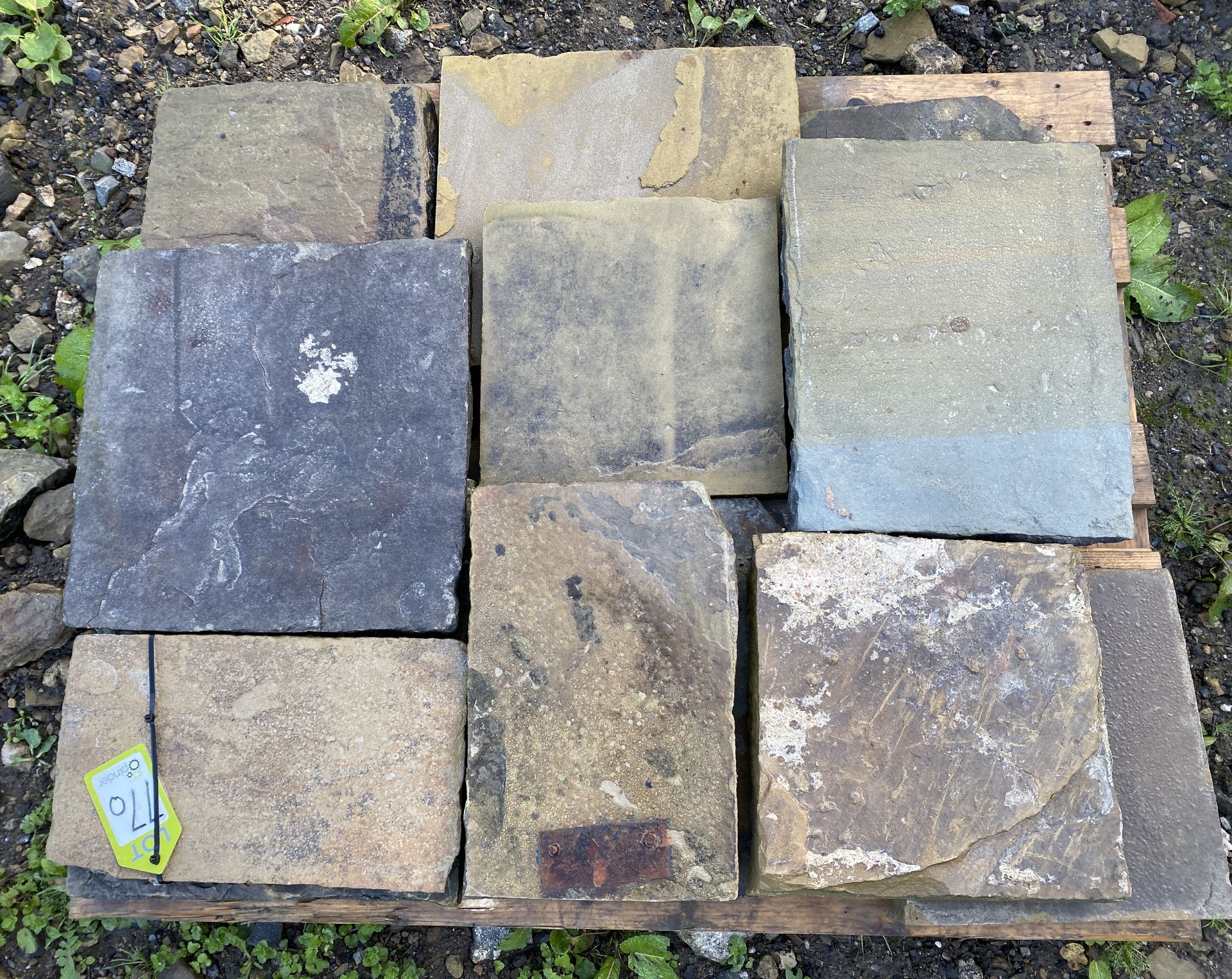 A pallet of antique reclaimed Yorkshire stone Flags, approx. 2.4m² (Lot Location: Deep Lane, - Image 2 of 5