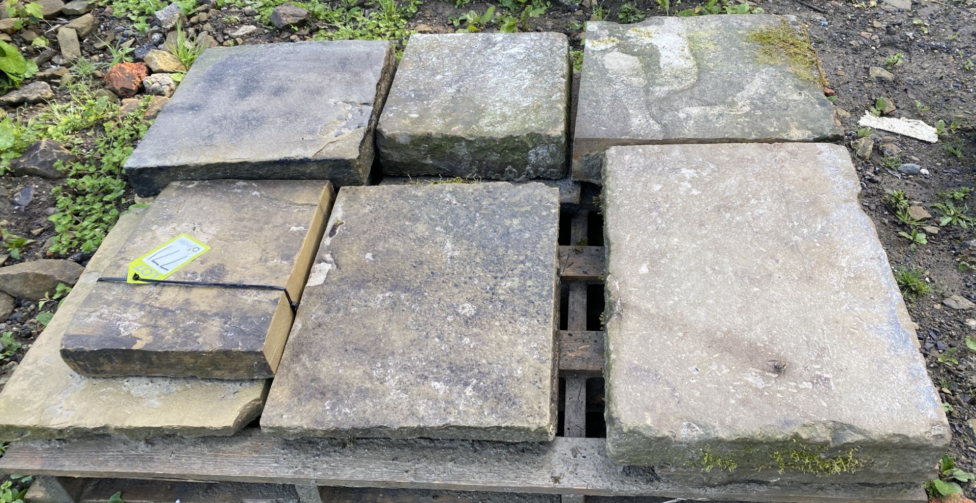 A pallet of antique reclaimed Yorkshire stone Flags, approx. 2.4m² (Lot Location: Deep Lane, - Image 4 of 5